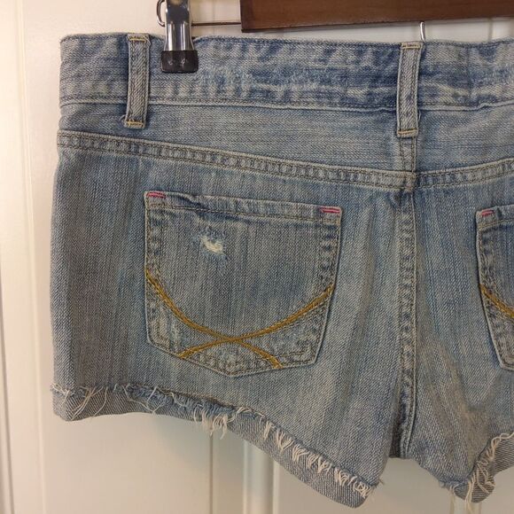 Pink Victoria's secret denim distressed booty shorts with cuffs - Picture 9 of 12